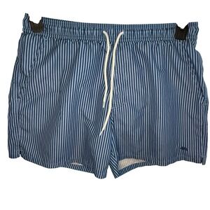 Onward Reserve Men's Blue Striped Swim Trunks Large Board Shorts Lined Fast Ship